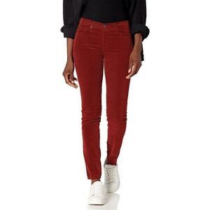 Adriano Goldschmied‎ The Prima Red Mid Rise Cigarette Leg Corduroy Skinny Sz 27R